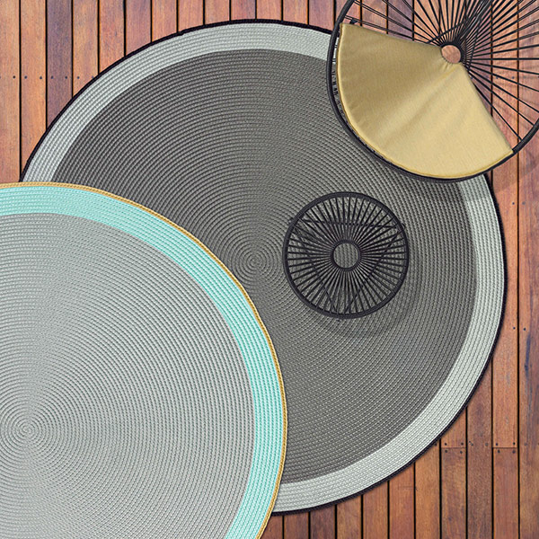 Gartenteppiche rund & farbig