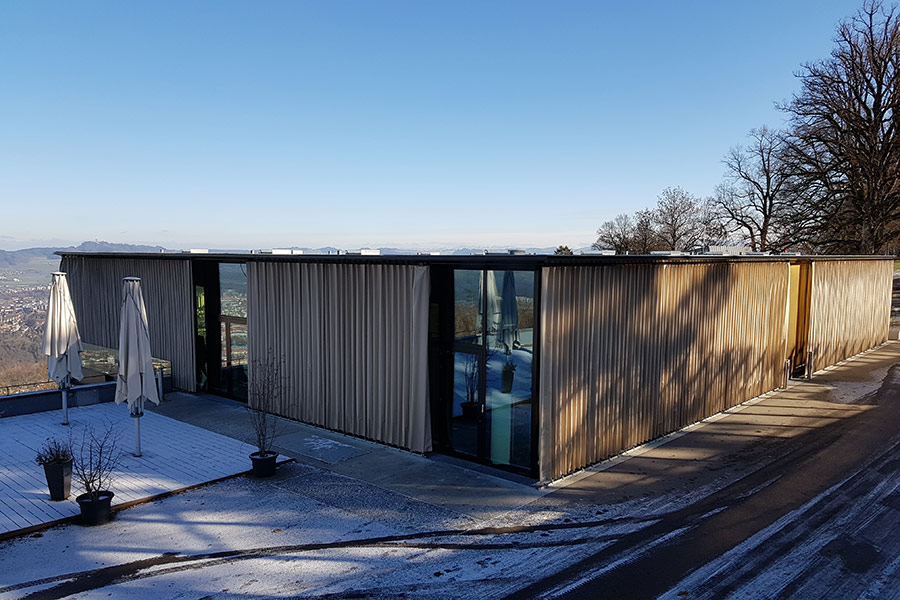 Gurtenpavillon in Bern mit Outdoor Vorhänge